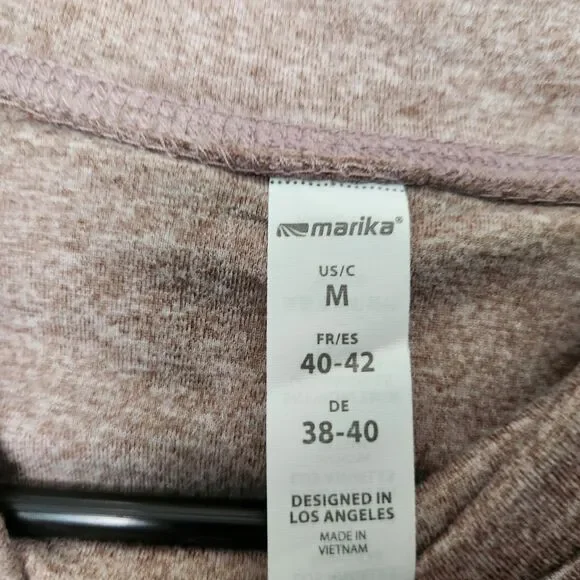 Marika Shirt Women's M Mauve Cowl Neck Athletic Cropped Long Sleeve Comfort Warm - Picture 7 of 11